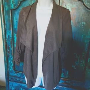Faux suede grey fashion jacket